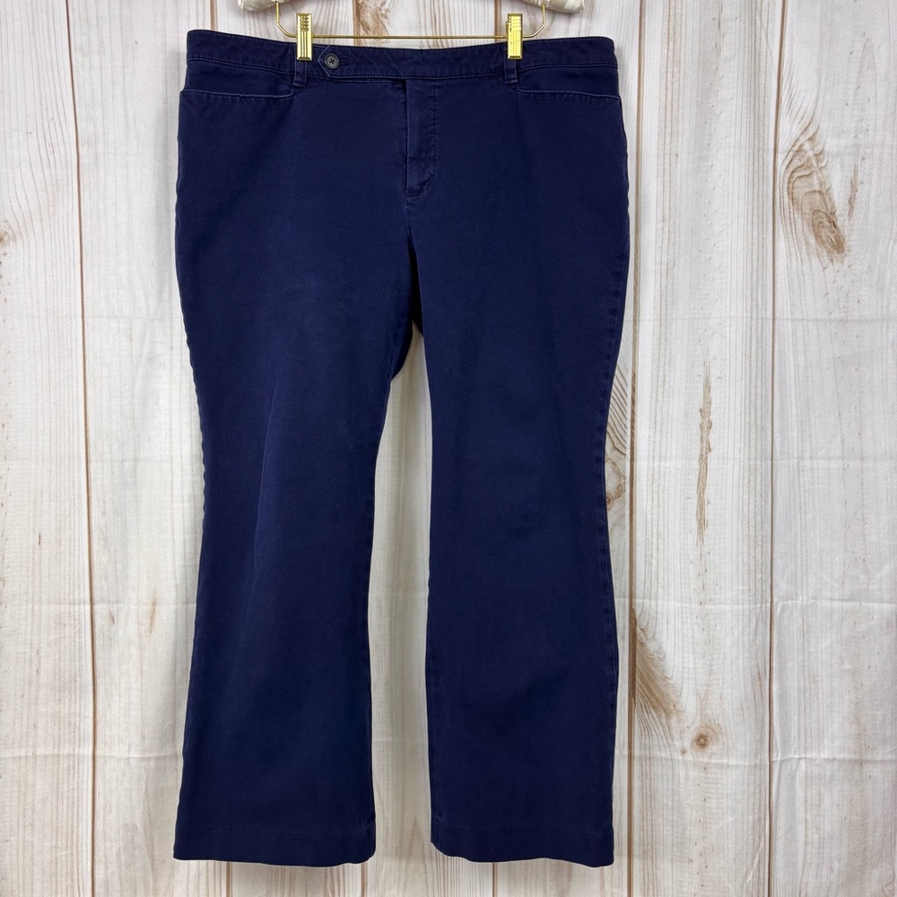Lauren Ralph Lauren Adelle Jeans Straight Leg High Rise Pants Dark Blue Sz 16